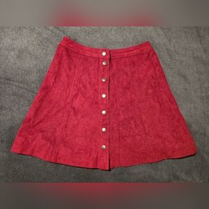 NWT Abercrombie & Fitch high waisted faux suede mini skirt size 2, Burgundy